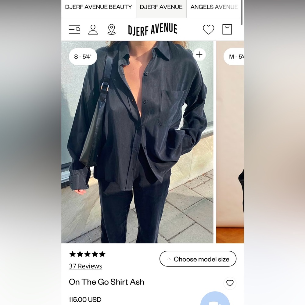 Djerf Avenue On The Go Shirt Ash Small